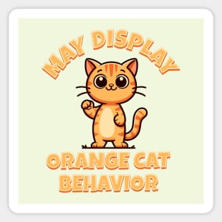 May Display Orange Cat Behavior Sticker